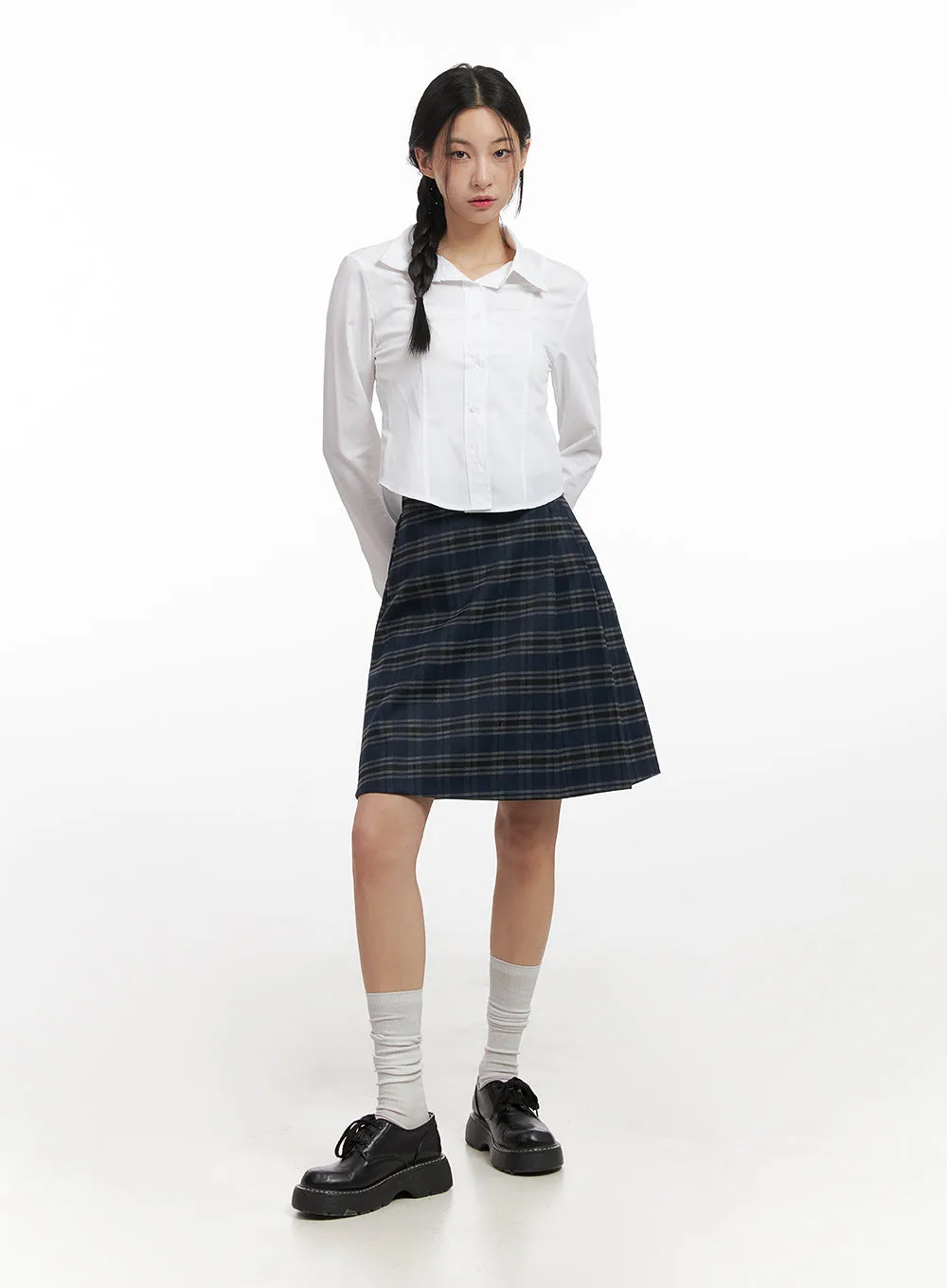 Checkered Bliss Midi Skirt CN428