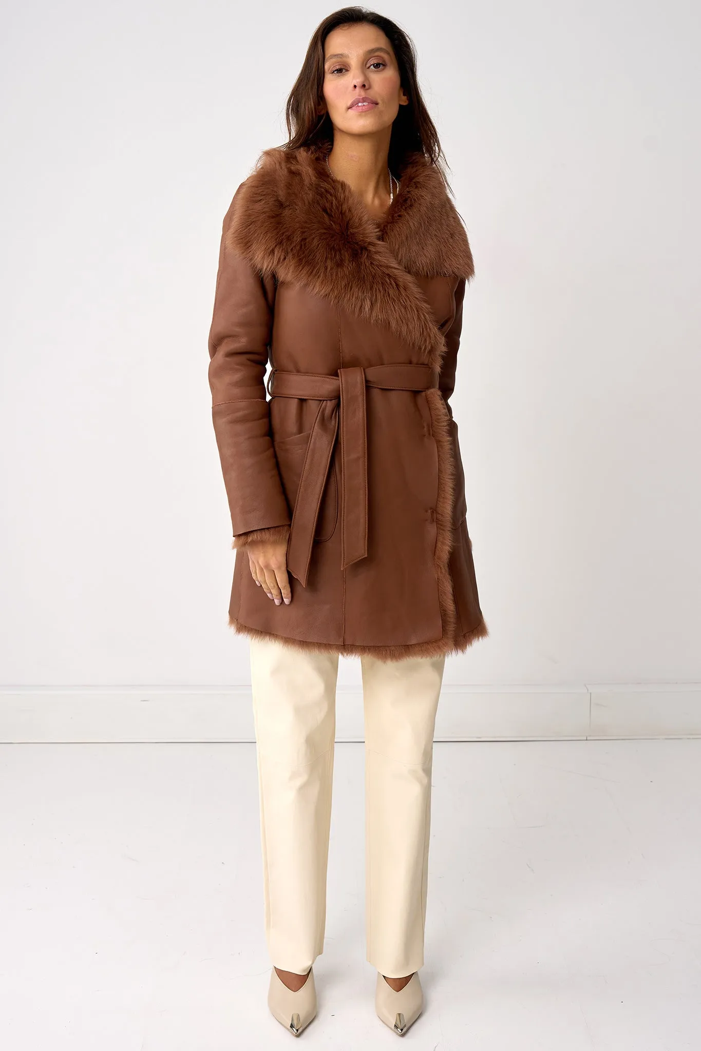 Chelsea Slouch Shearling Coat Noccialo Shearling