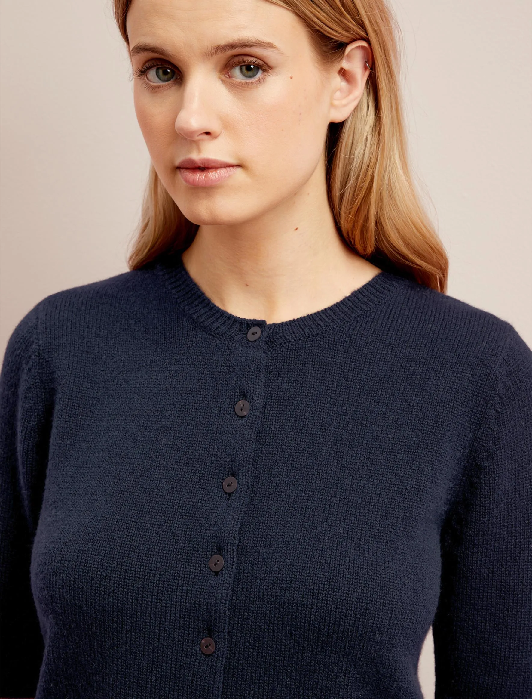 Clara Cashmere Cardigan - Navy