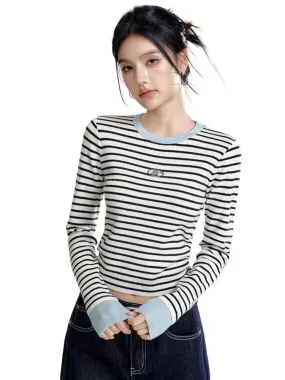 Contrast Striped Slim-Fit Knitted Base Layer