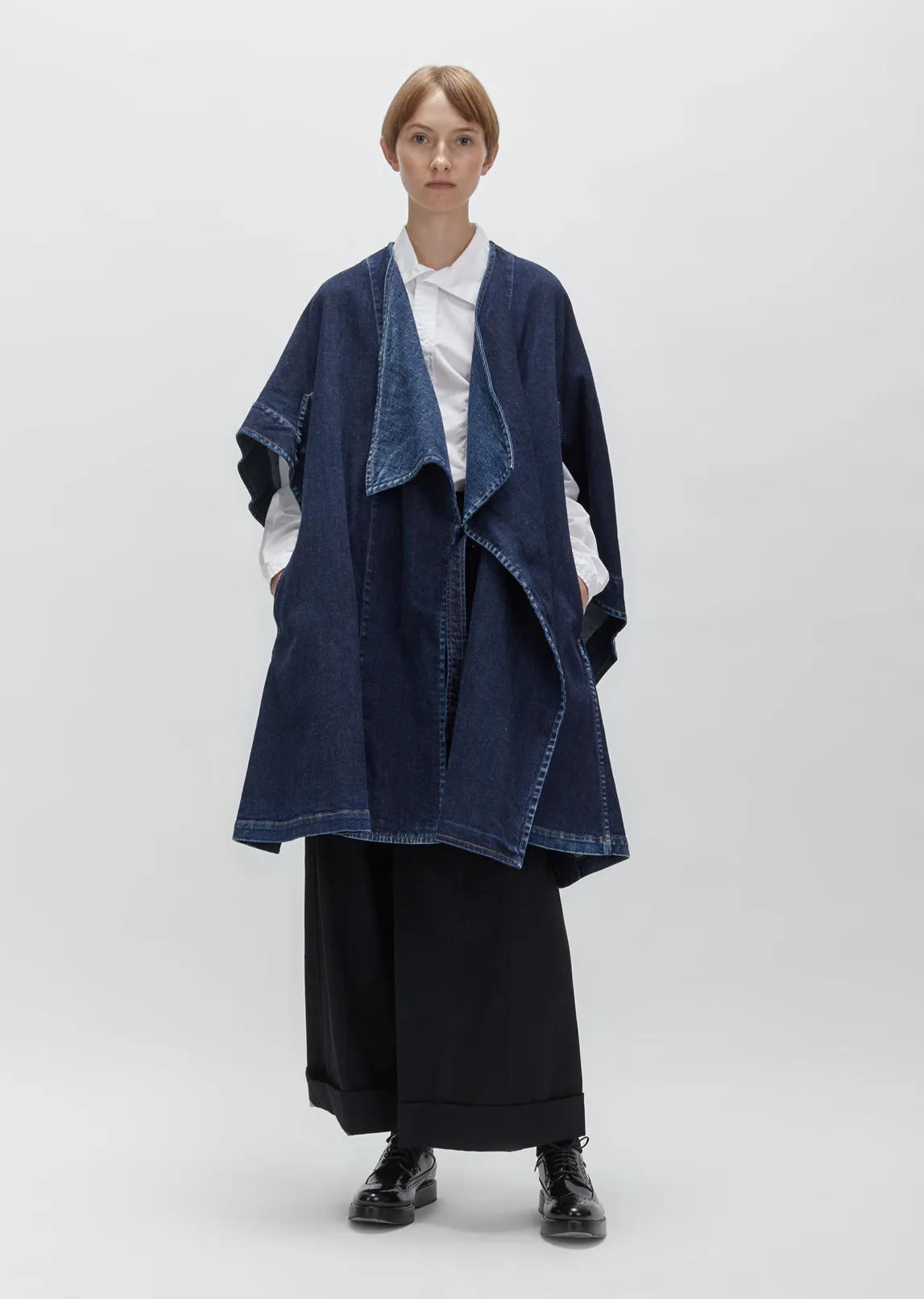 Cotton Linen Denim Cloak