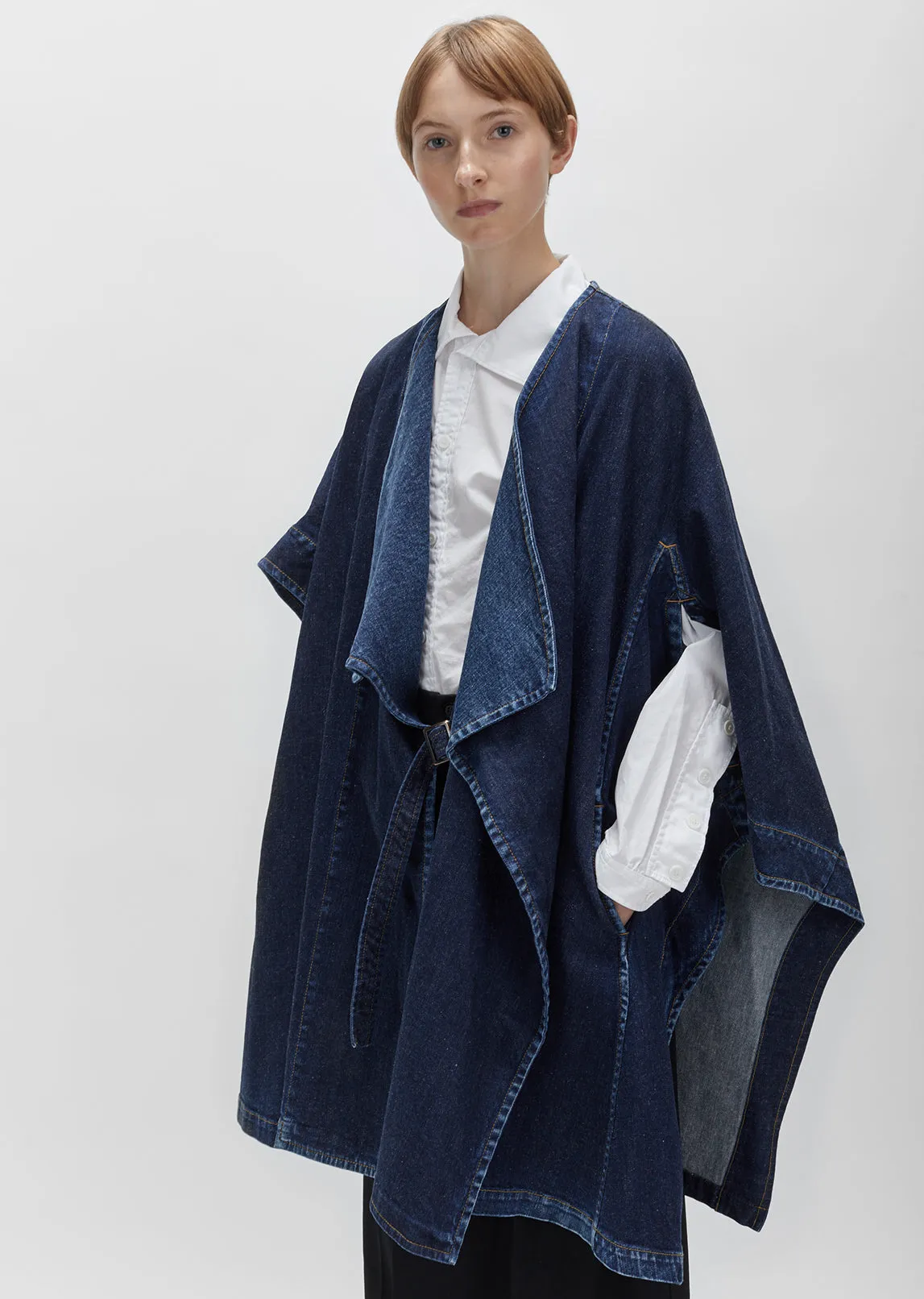 Cotton Linen Denim Cloak