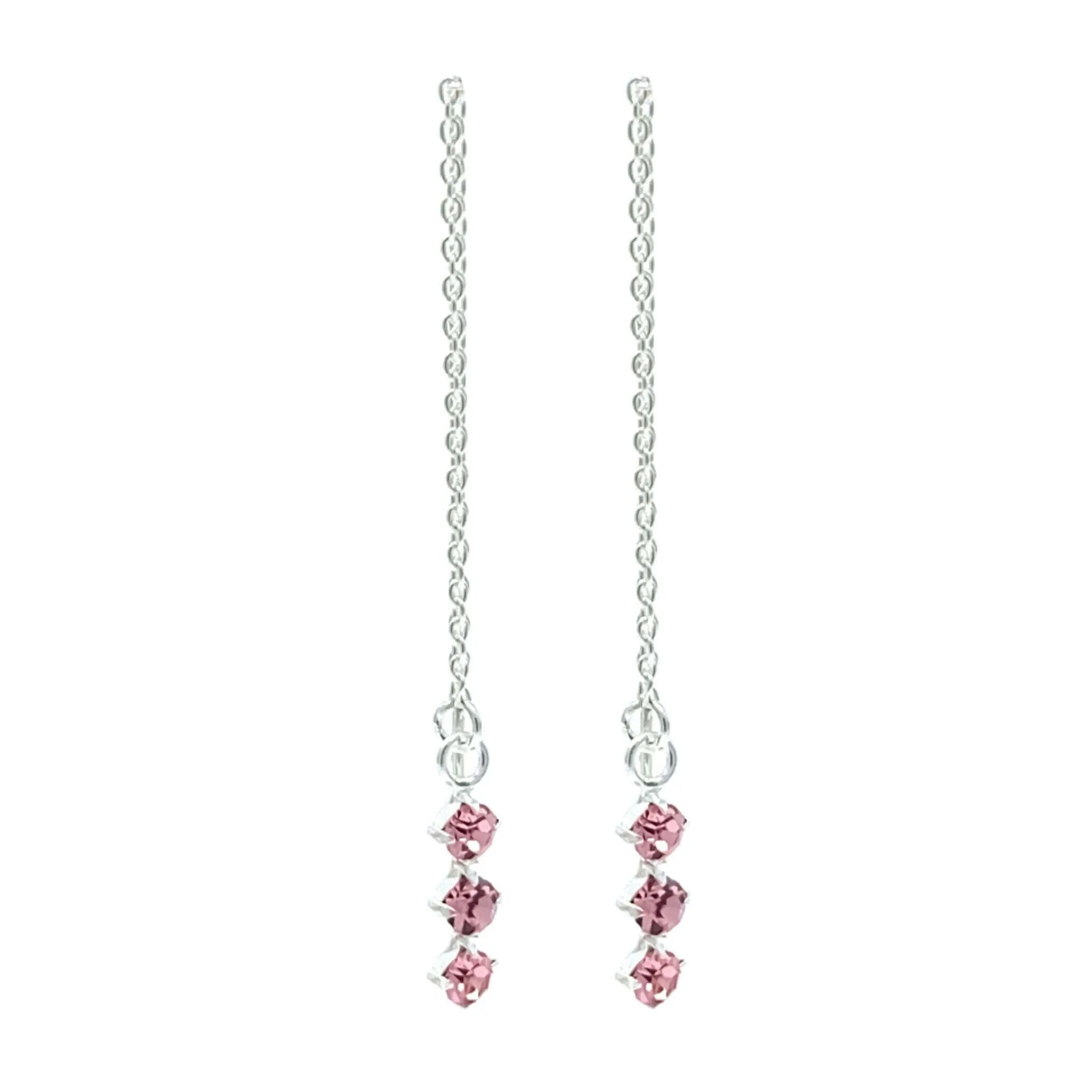 Cubic Zirconia Sterling Silver Threader Earrings