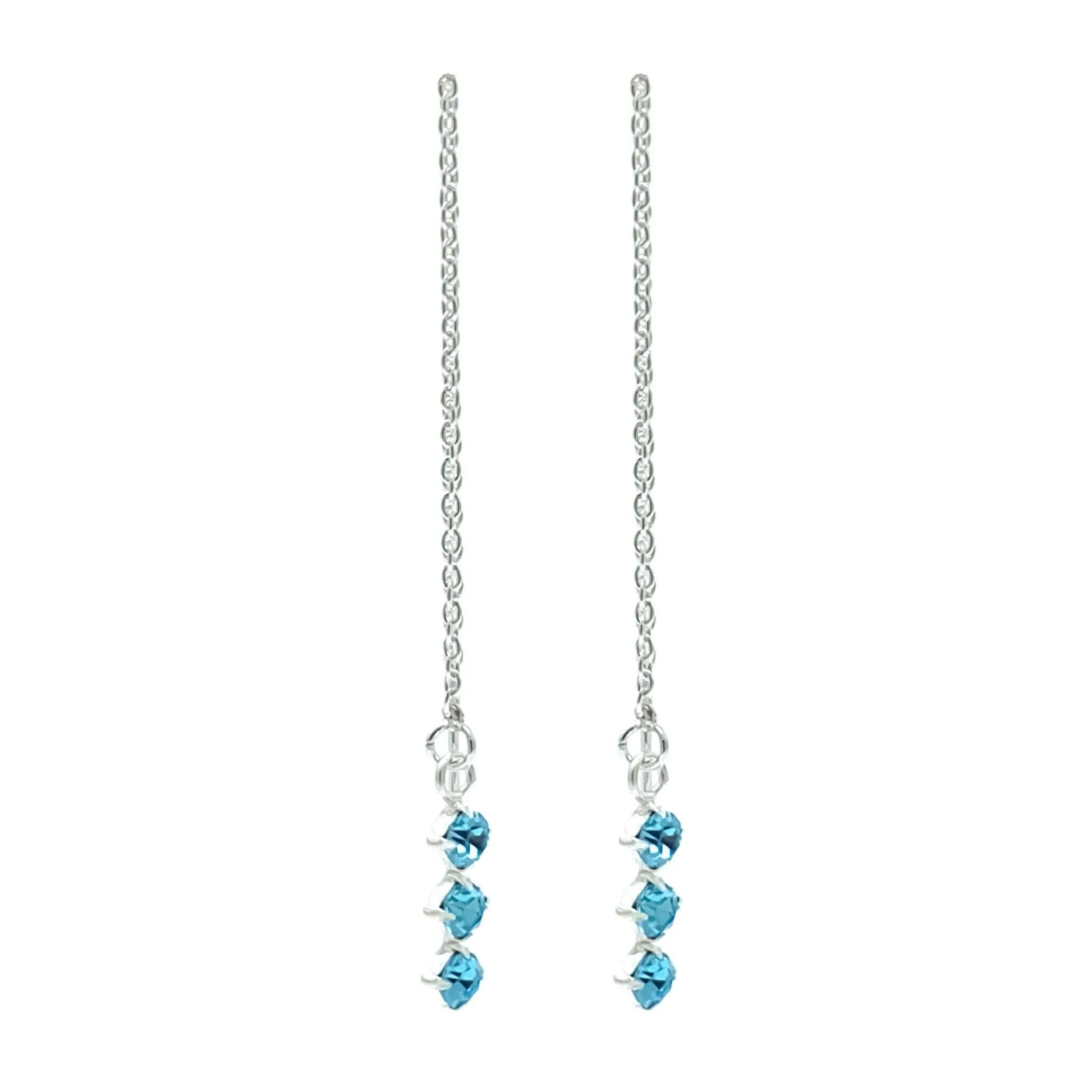 Cubic Zirconia Sterling Silver Threader Earrings