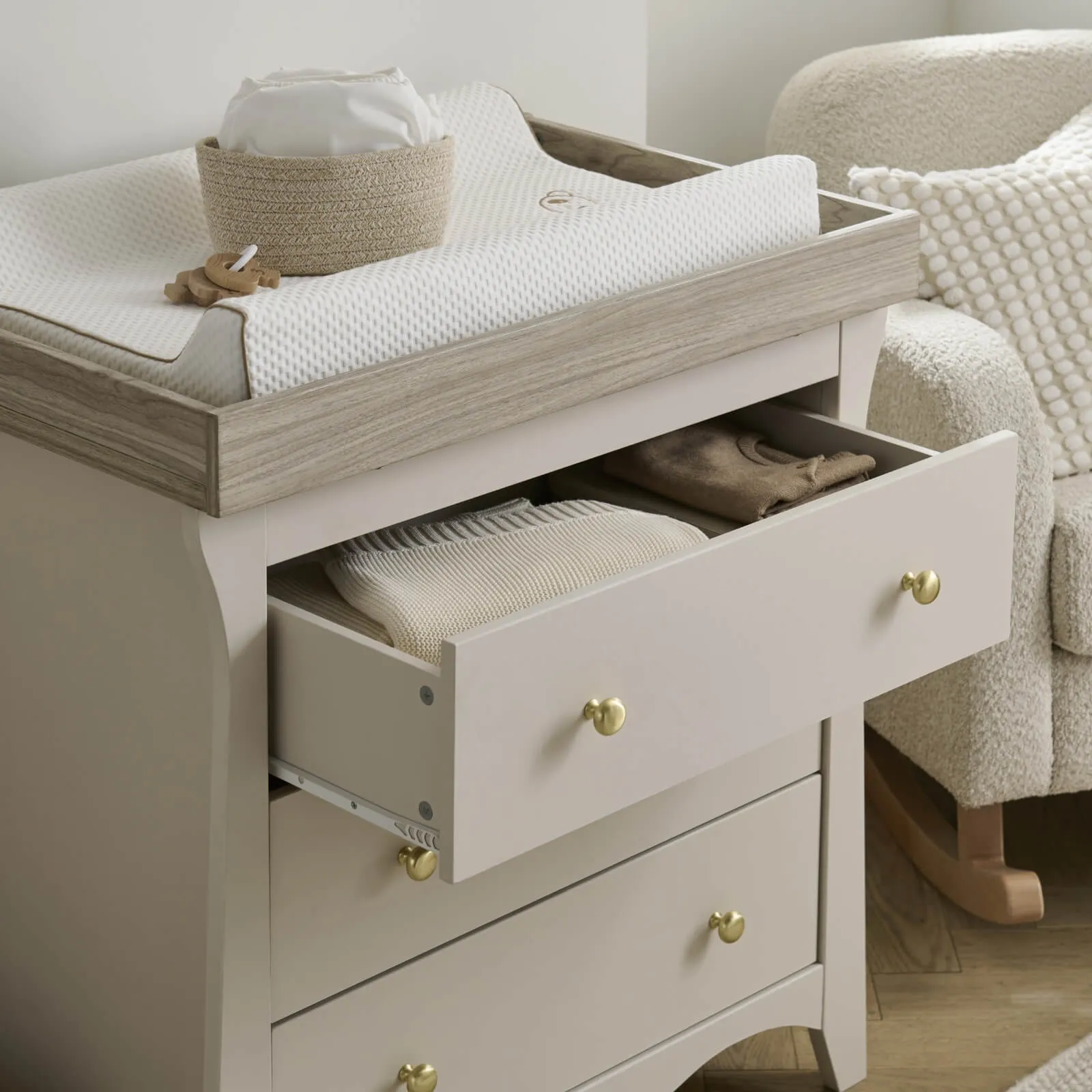 Cuddleco Clara 3 Piece Nursery Furniture Set - Cashmere