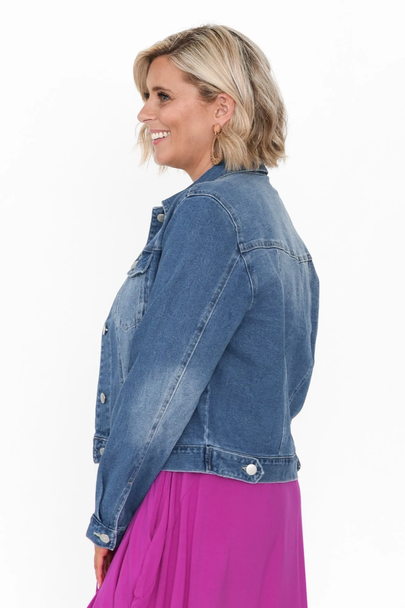 Darcy Washed Mid Blue Denim Jacket