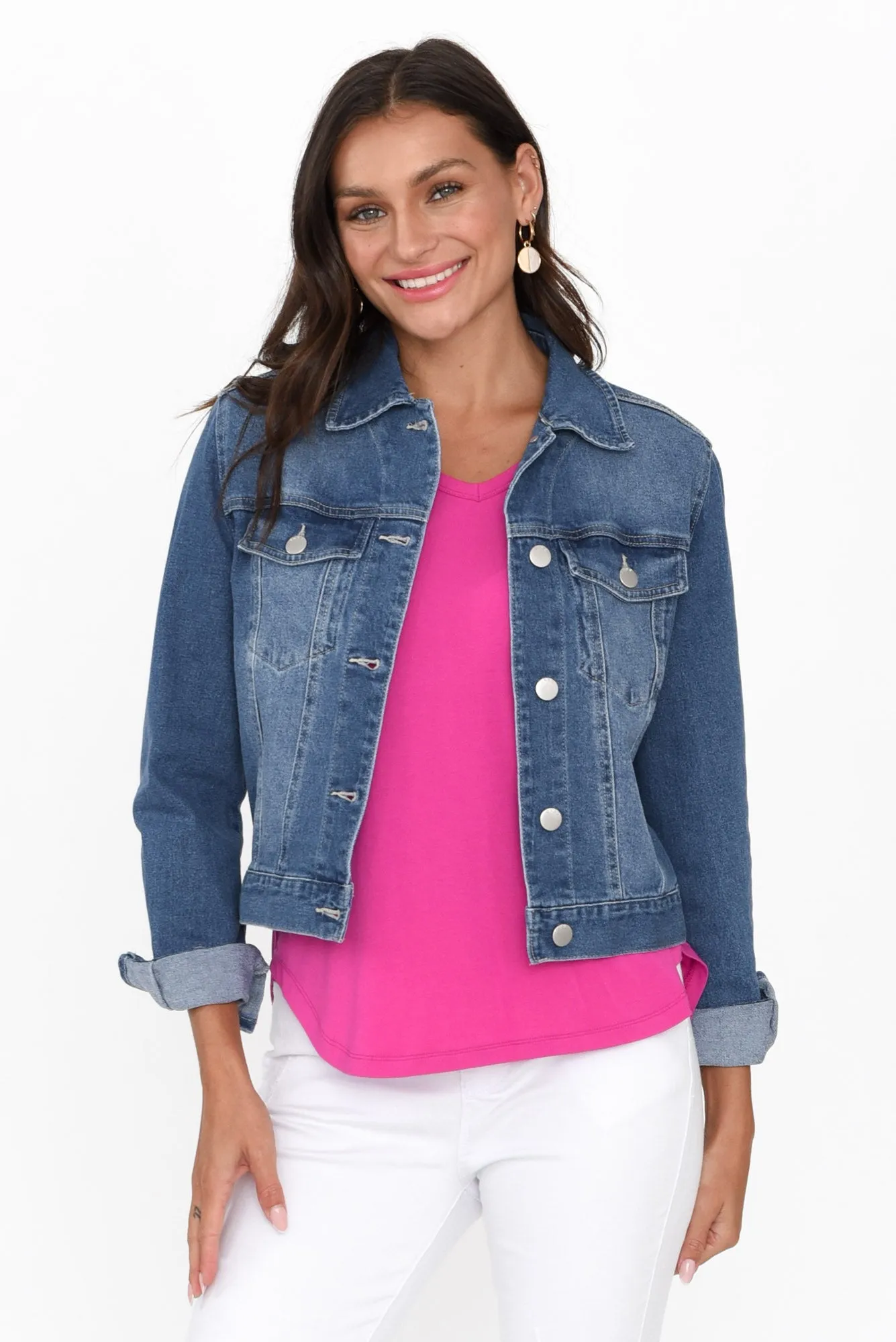 Darcy Washed Mid Blue Denim Jacket