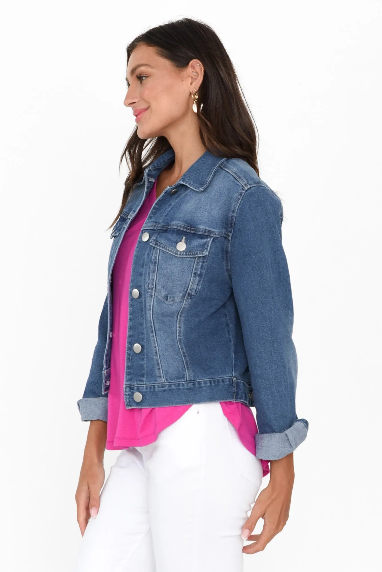 Darcy Washed Mid Blue Denim Jacket