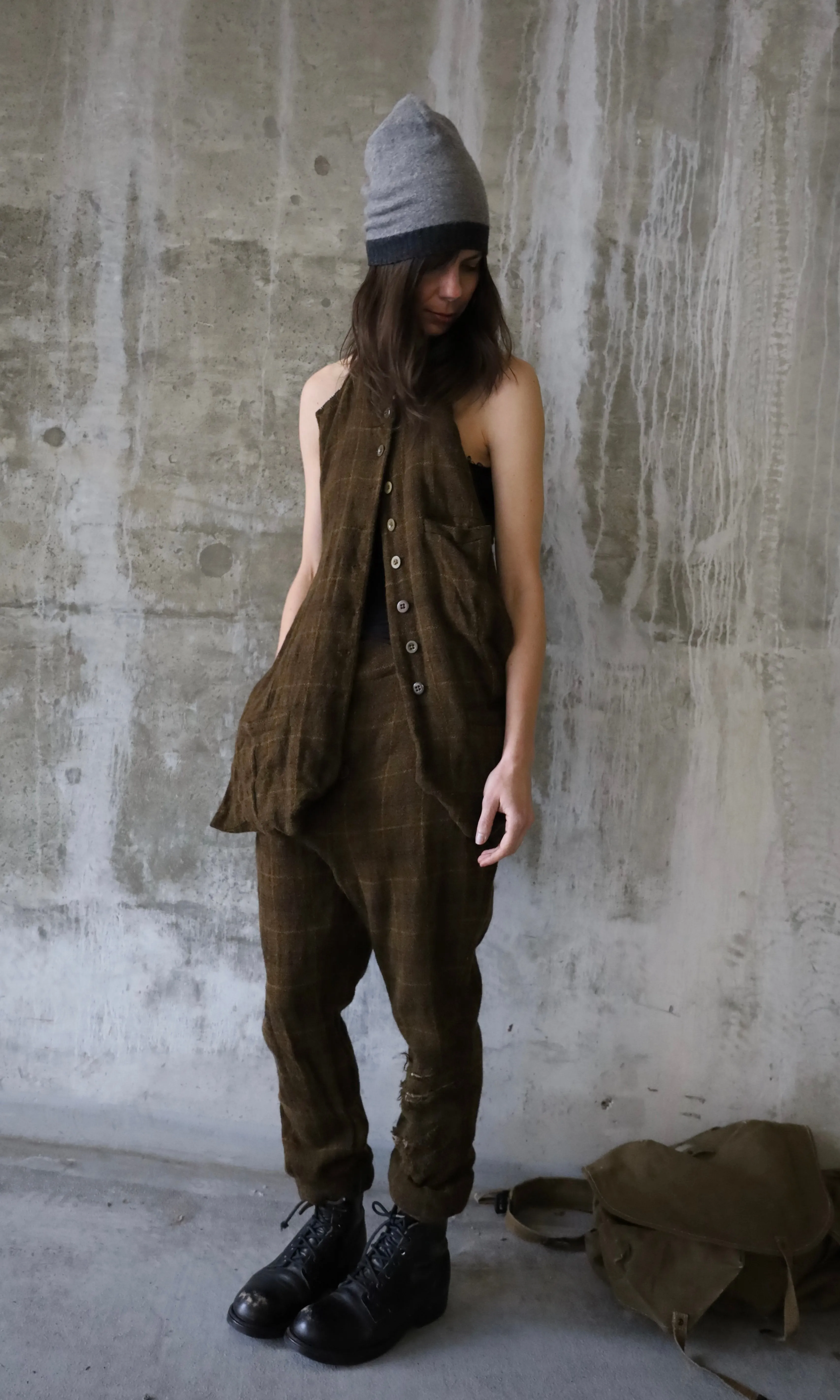 DECONSTRUCTED PLAID TROUSERS