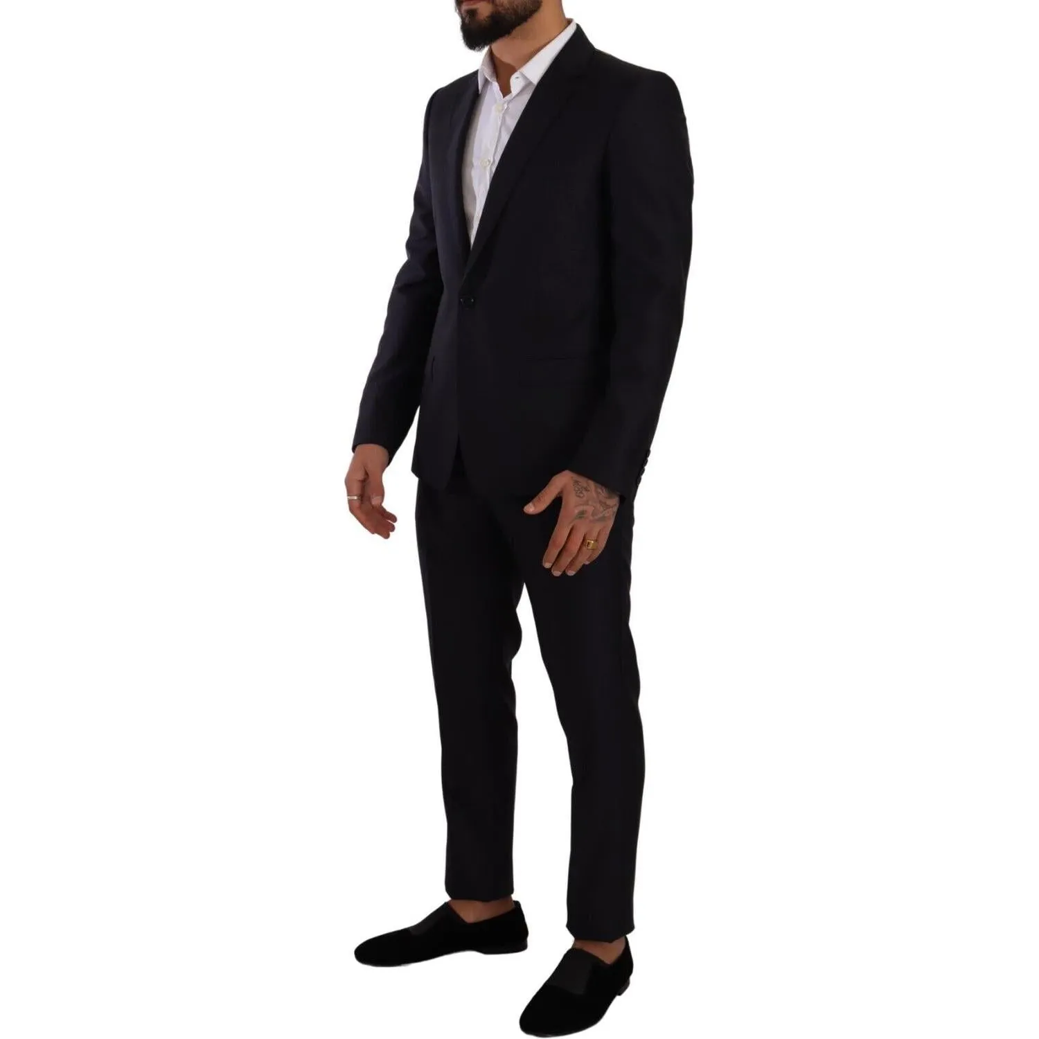 Dolce & Gabbana Elegant Slim Fit Wool Silk Cashmere Men's Suit