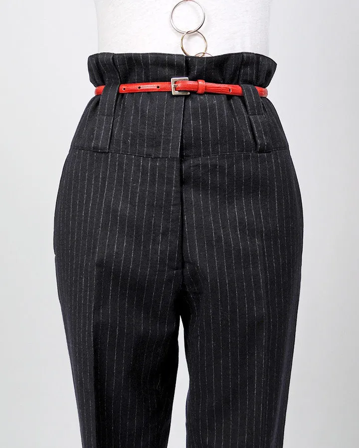 DRIES VAN NOTEN Cashmere Pinstriped Trousers