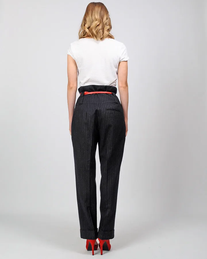 DRIES VAN NOTEN Cashmere Pinstriped Trousers