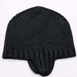 Duane Hunter 100% Pure Cashmere 'Ears' Beanie, Jett Black