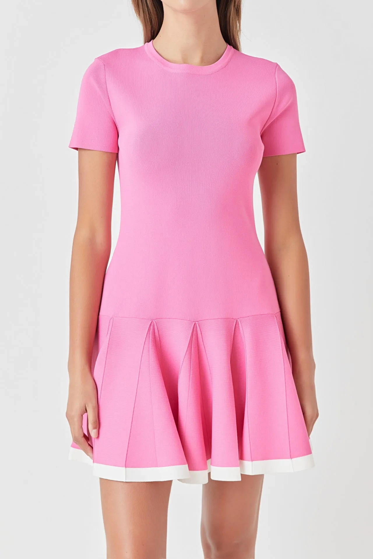 English Factory - Pleated Mini Knit Dress