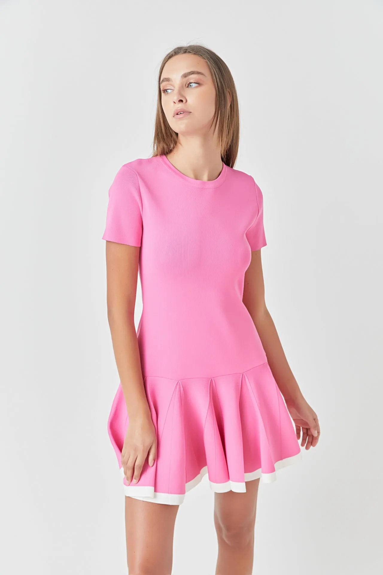 English Factory - Pleated Mini Knit Dress