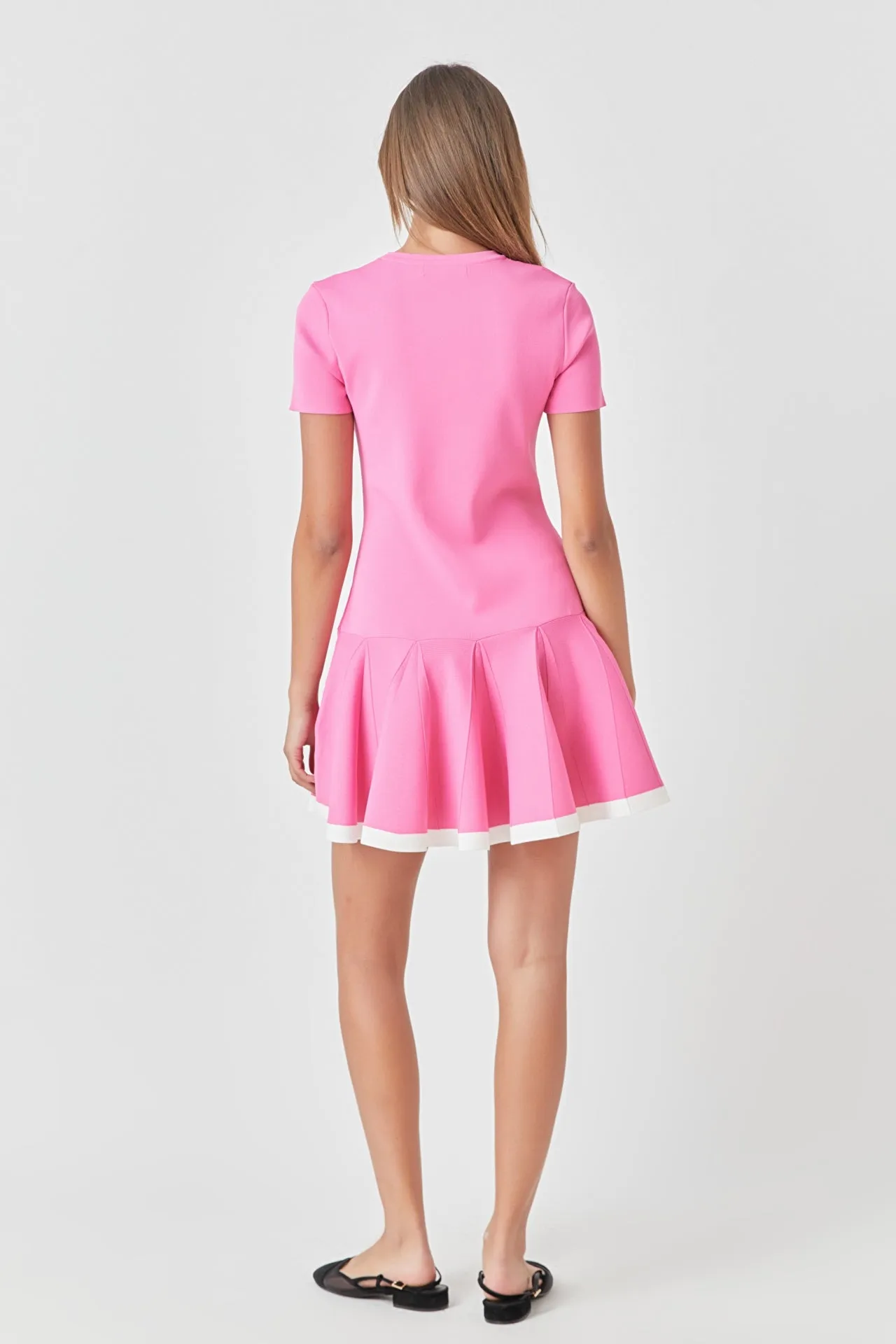 English Factory - Pleated Mini Knit Dress