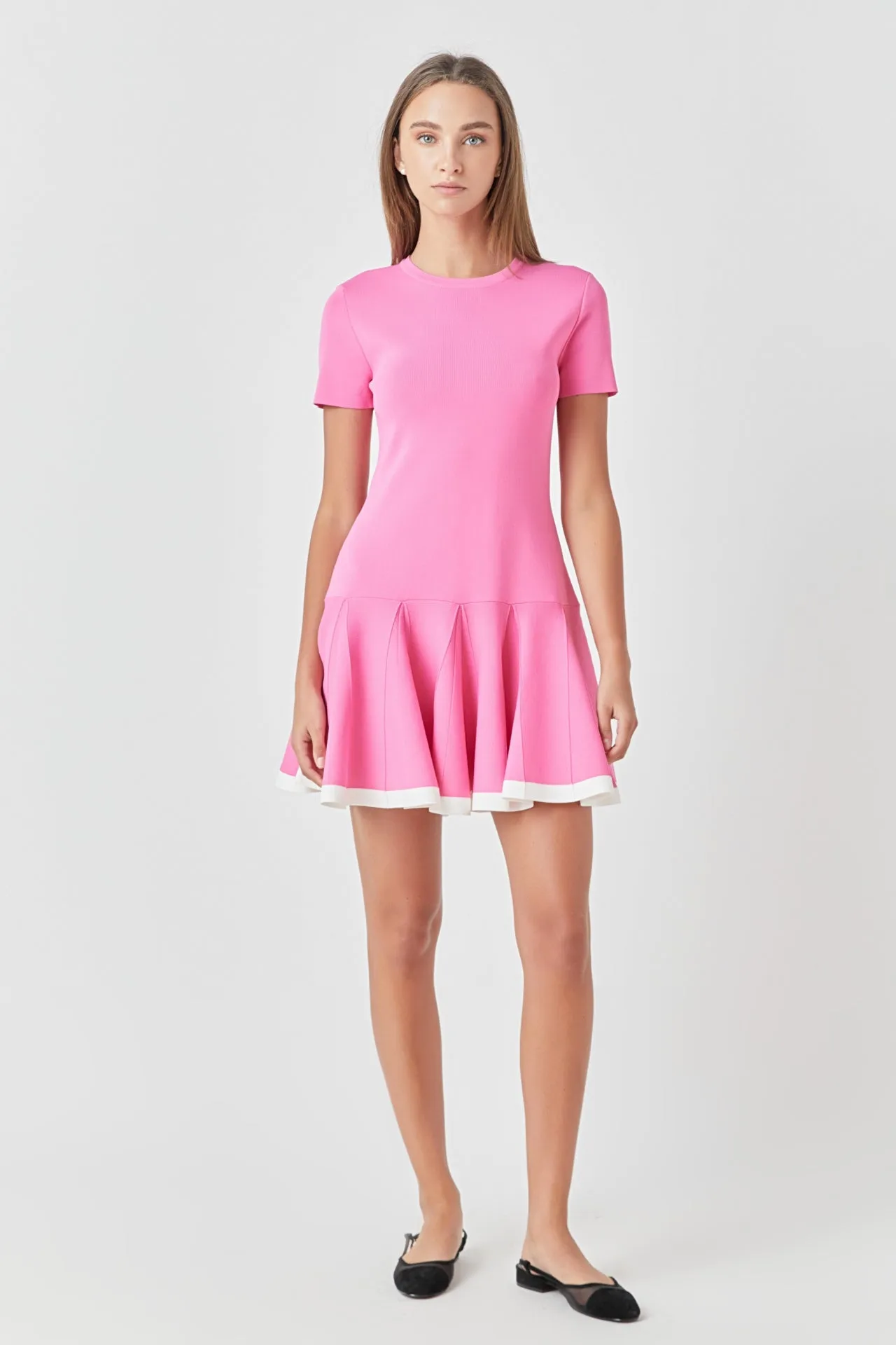 English Factory - Pleated Mini Knit Dress