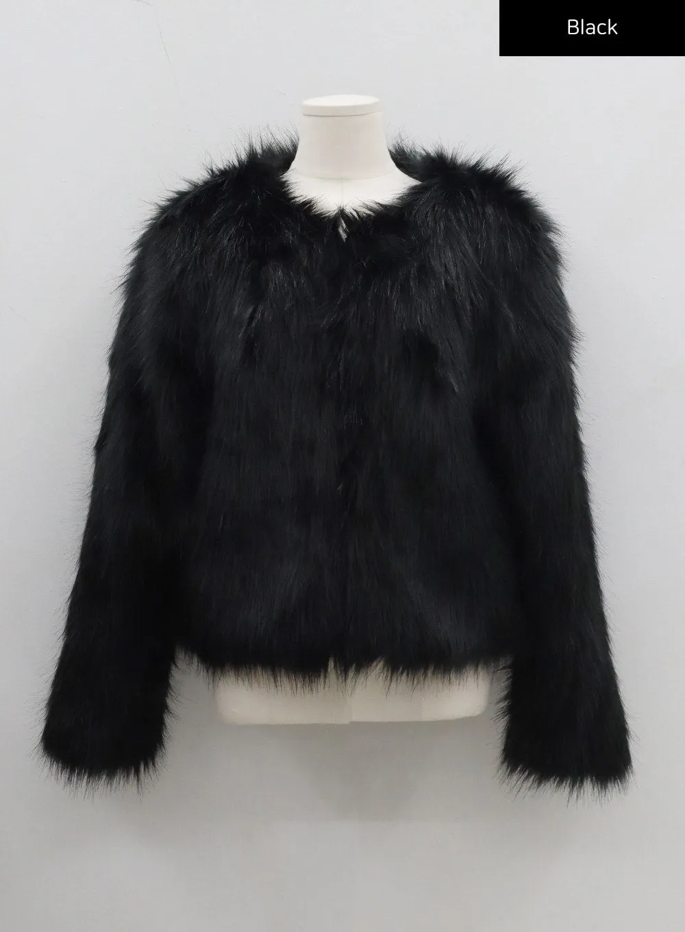 Faux Fur Hook Cropped Jacket CD21