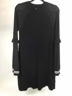 Free People Size M Black Knit Bell Sleeve Dress