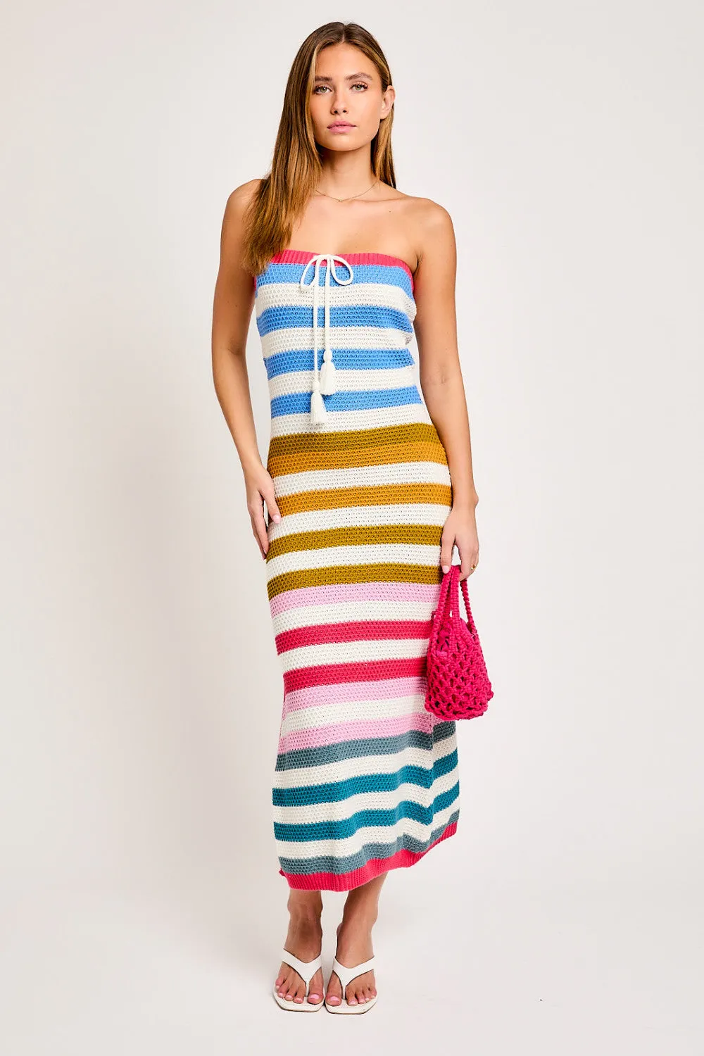 fruit stripe knit dress