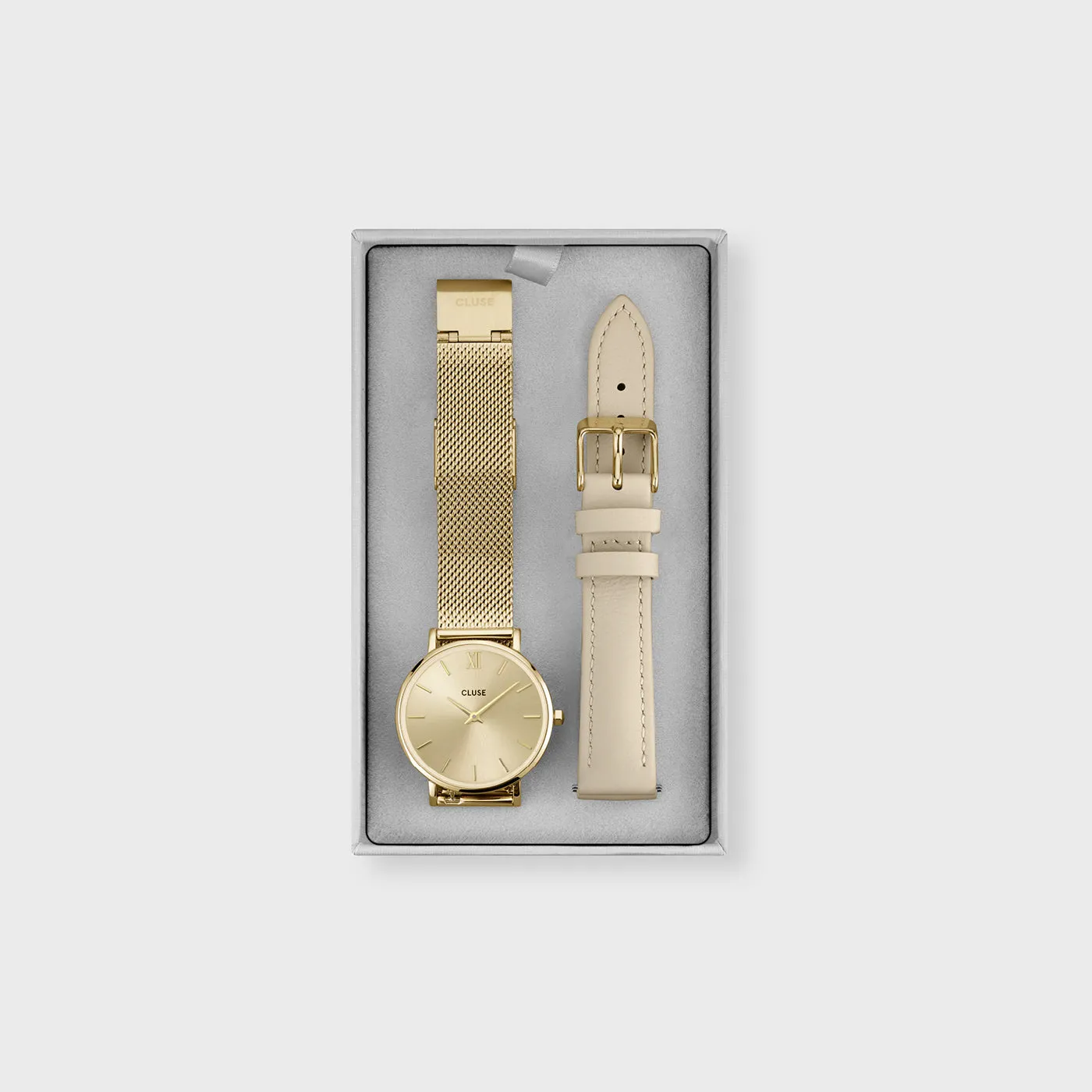 Gift Box Minuit Watch and Strap, Gold Colour