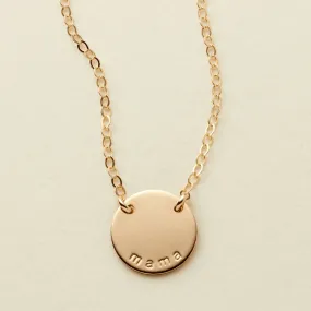 Gold Filled Mama Mini Zola Disc Necklace