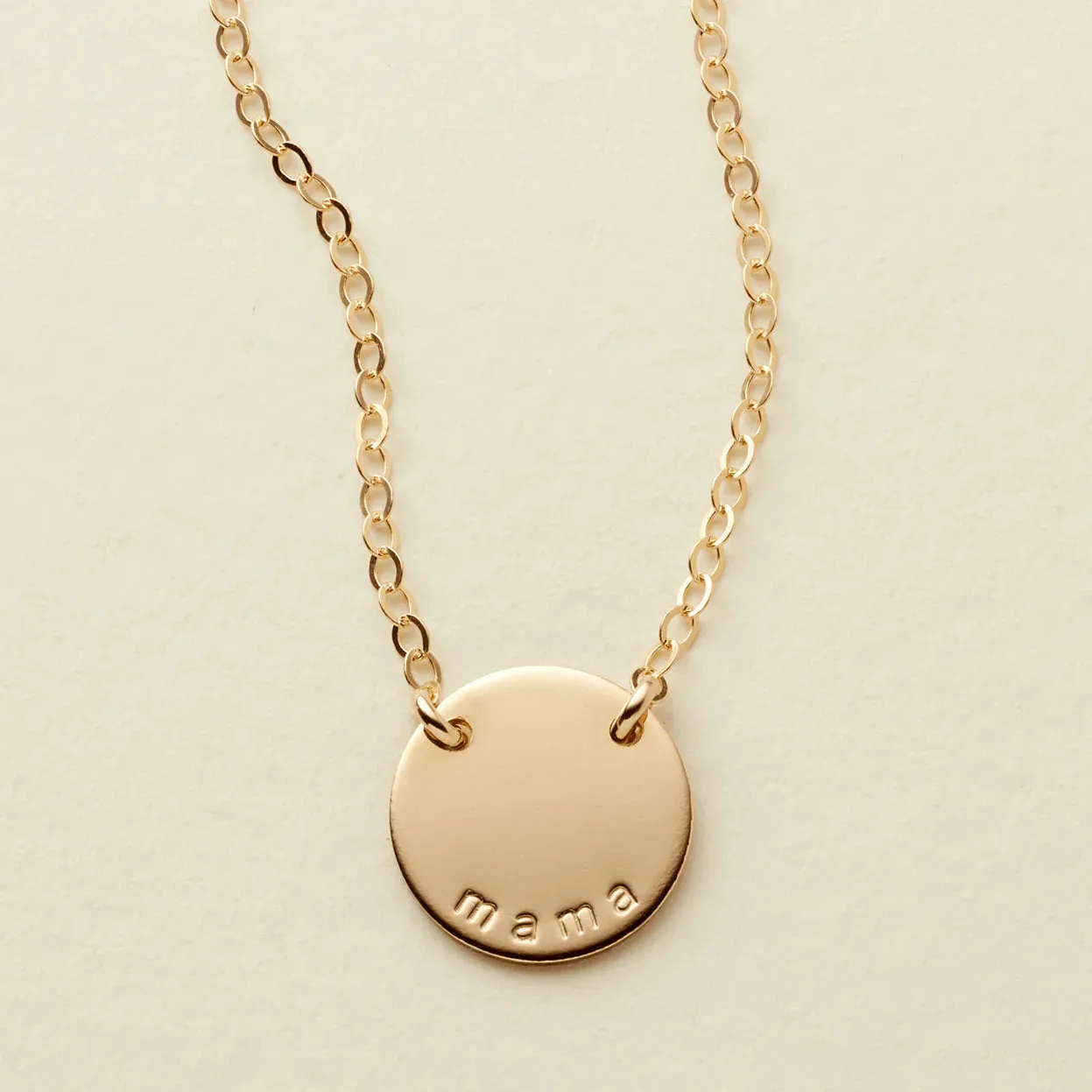 Gold Filled Mama Mini Zola Disc Necklace