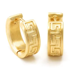 Greek Key Hoop Earrings