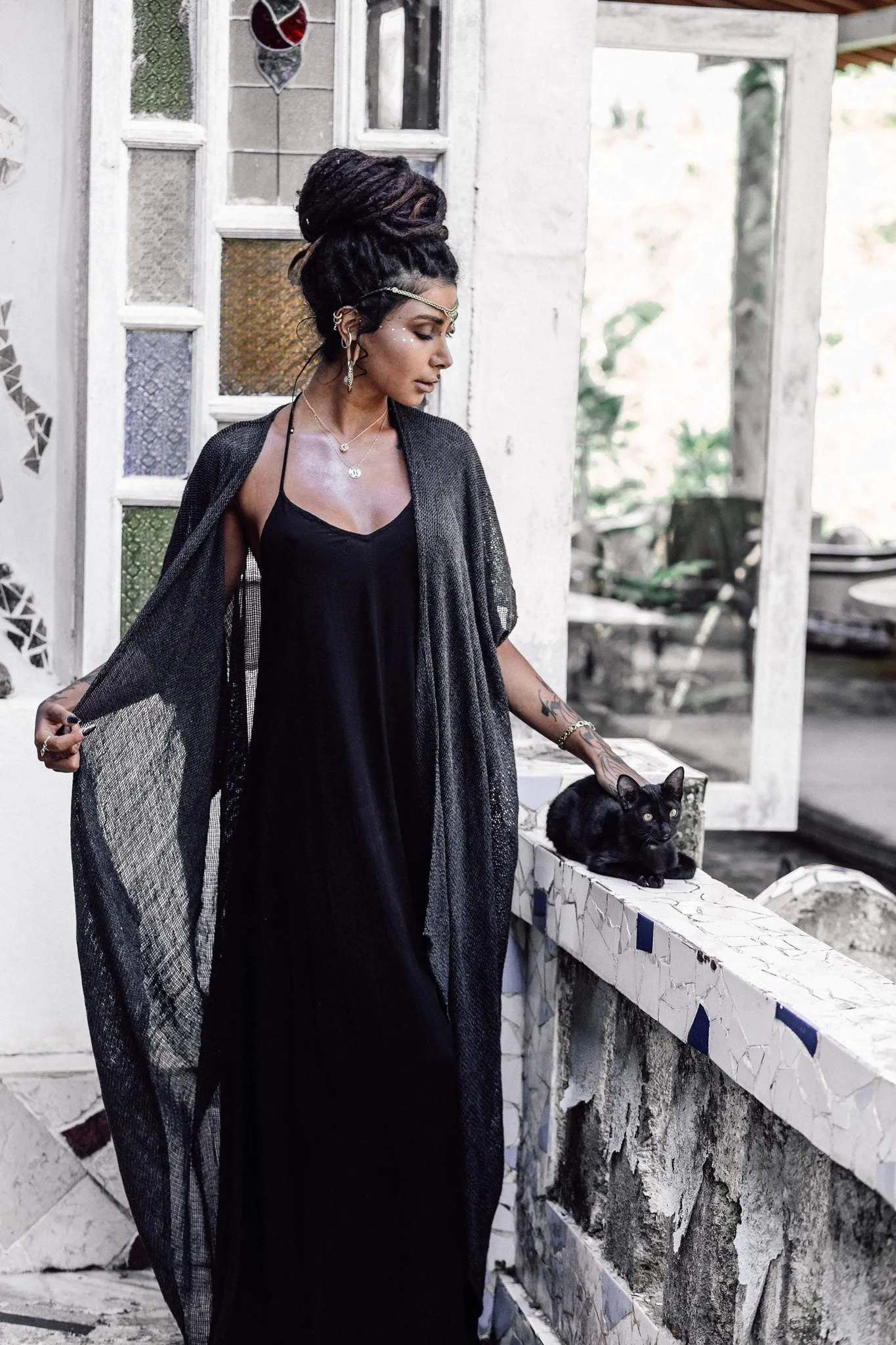 Grey Boho Kimono Cover Up • Boho Bamboo Mantle