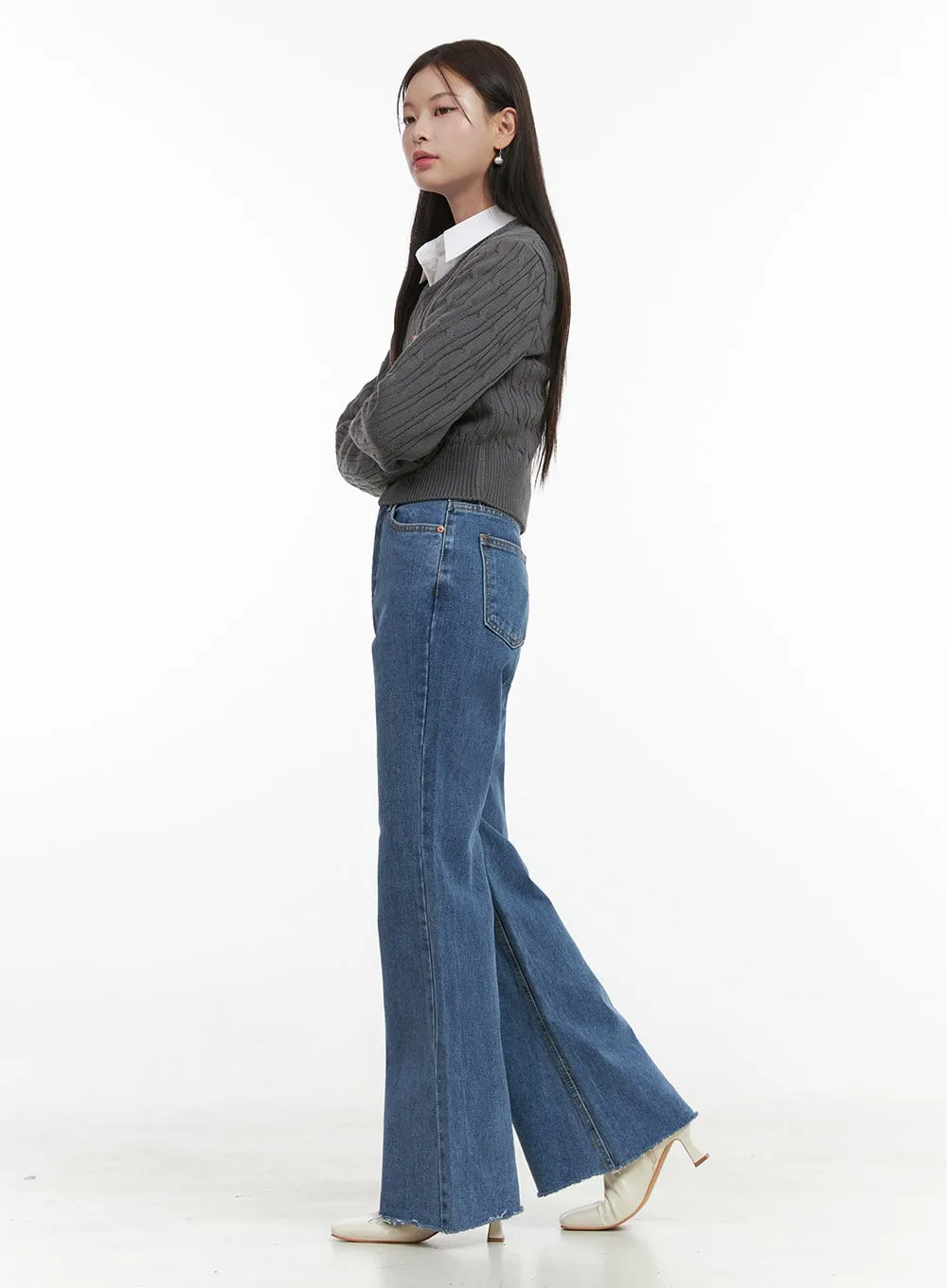 Hallie Slim Flare Denim Jeans OO416