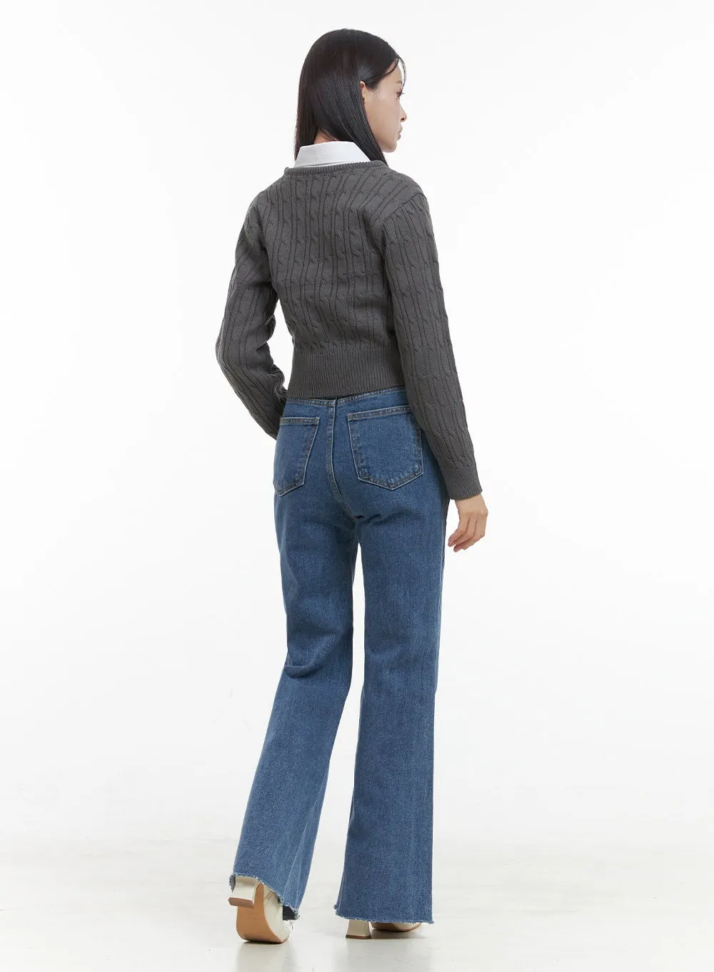 Hallie Slim Flare Denim Jeans OO416