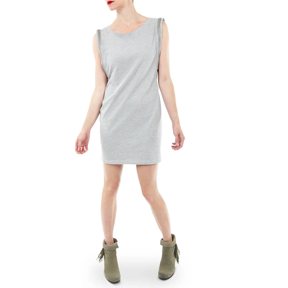 Heather Grey Side Zipper Tunic