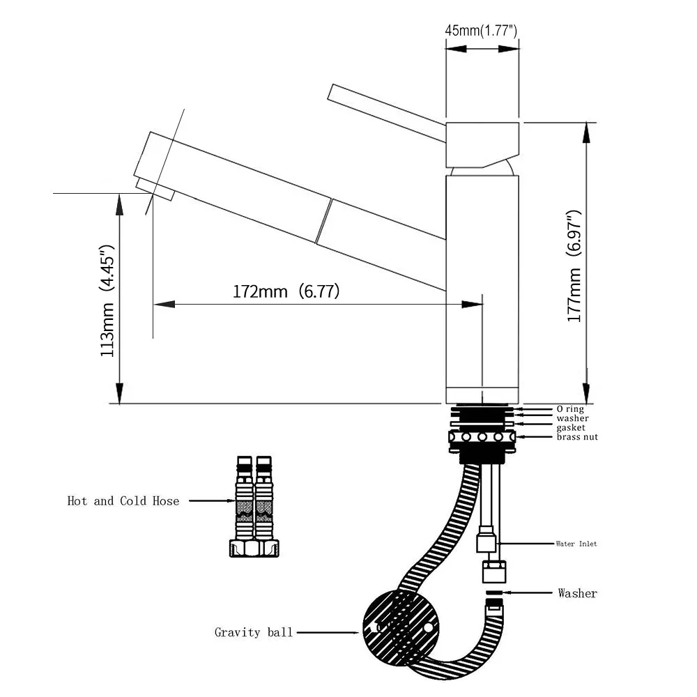 High quality Homelody Brass Pull-out Kitchen Faucet cheap for kitchen Sink