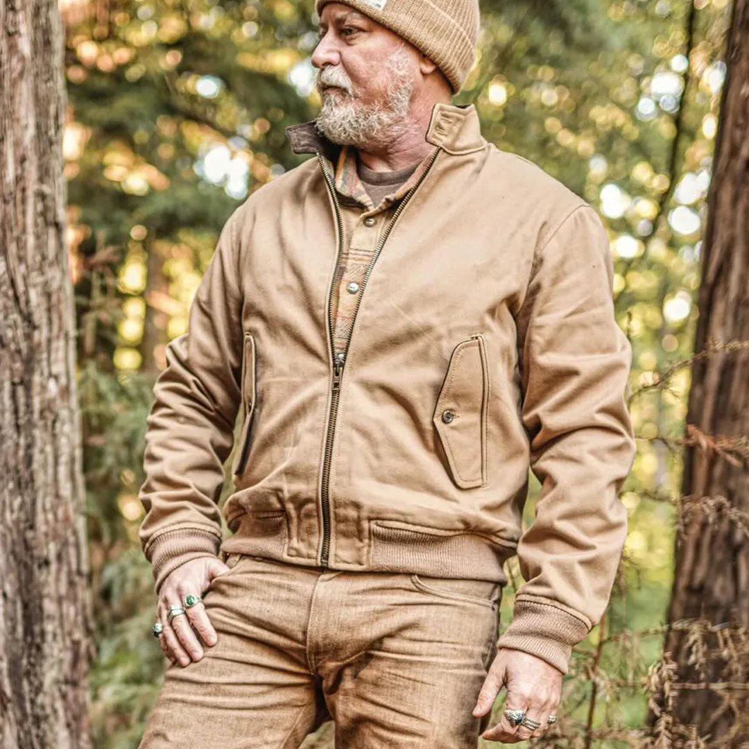 HIGHLAND TWILL BOMBER JACKET-SANDSTONE