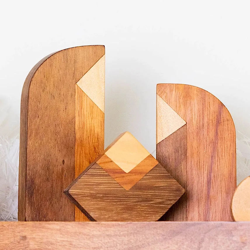 Holy Family Modern Wood Nativity Scene