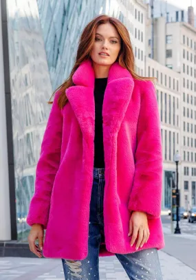 Hot pink faux mink