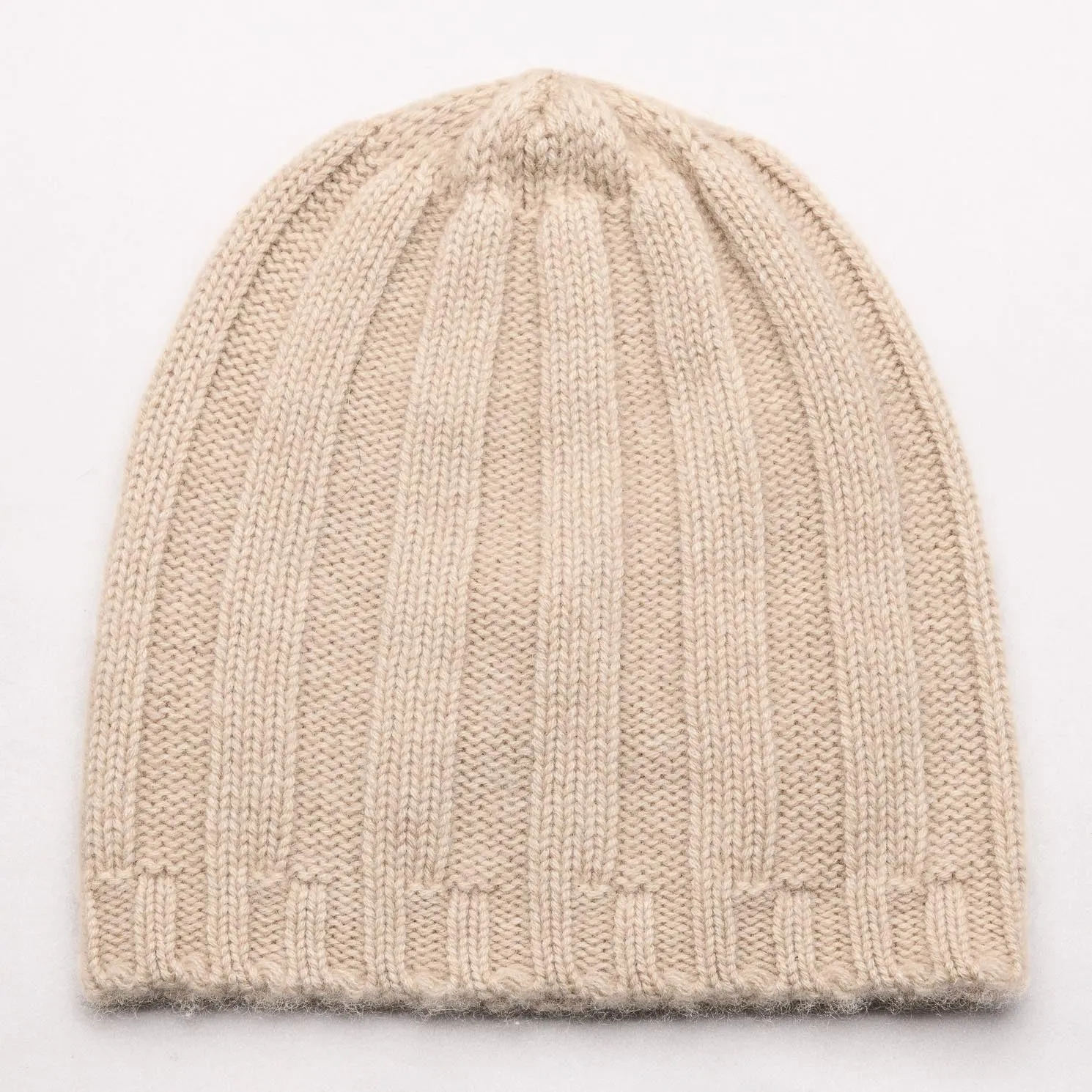 HUDSON 100% Pure Cashmere Jumbo Rib Beanie, Biscuit