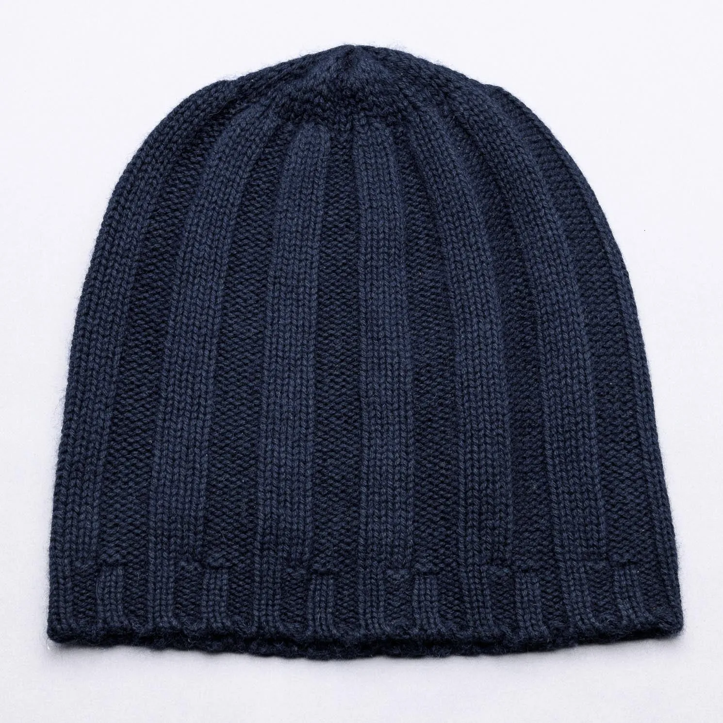 HUDSON 100% Pure Cashmere Jumbo Rib Beanie, French Navy