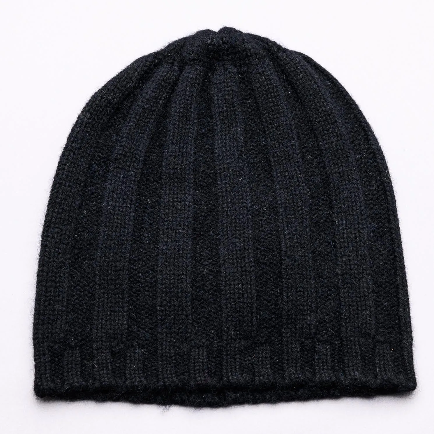 HUDSON 100% Pure Cashmere Jumbo Rib Beanie, Jett Black