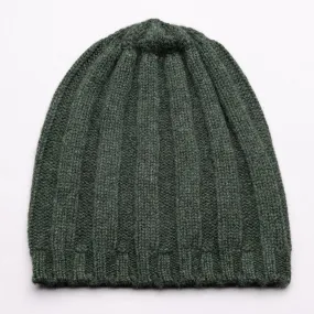 HUDSON 100% Pure Cashmere Jumbo Rib Beanie, Pine Green