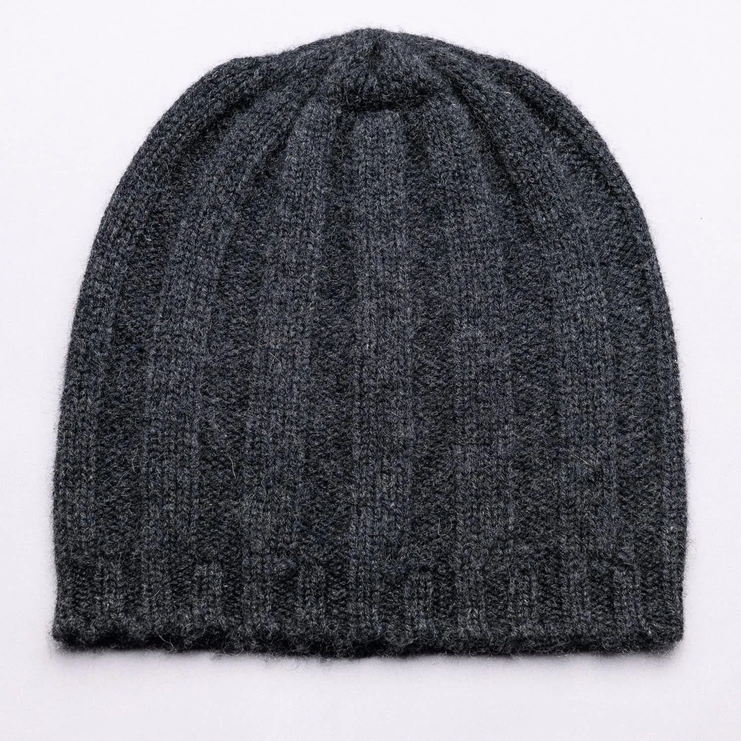 HUDSON 100% Pure Cashmere Jumbo Rib Beanie, Pressed Metal Grey