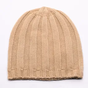 HUDSON 100% Pure Cashmere Jumbo Rib Beanie, Toast