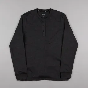 HUF Thompson Long Sleeve Henley Shirt - Black Heather