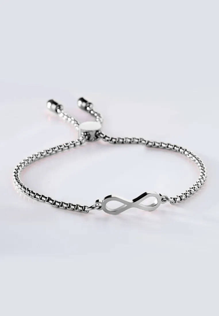 Infinity Endless Love Adjustable Slider Clasp Bracelet