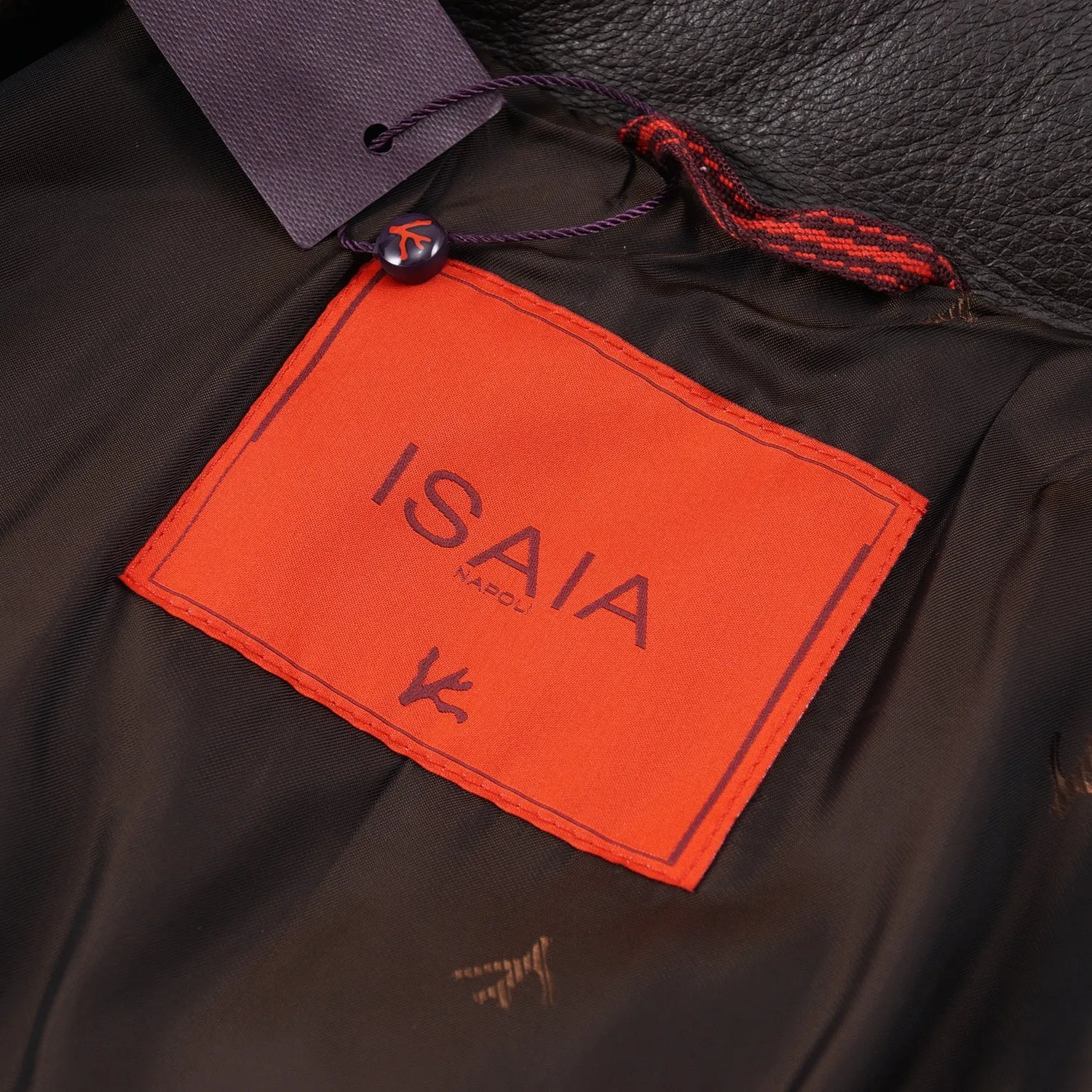 Isaia Deerskin Leather Bomber Jacket