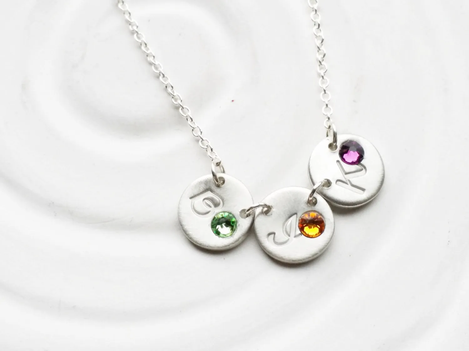 Itty Bitty Birthstone Initial Necklace | Minimalist Design