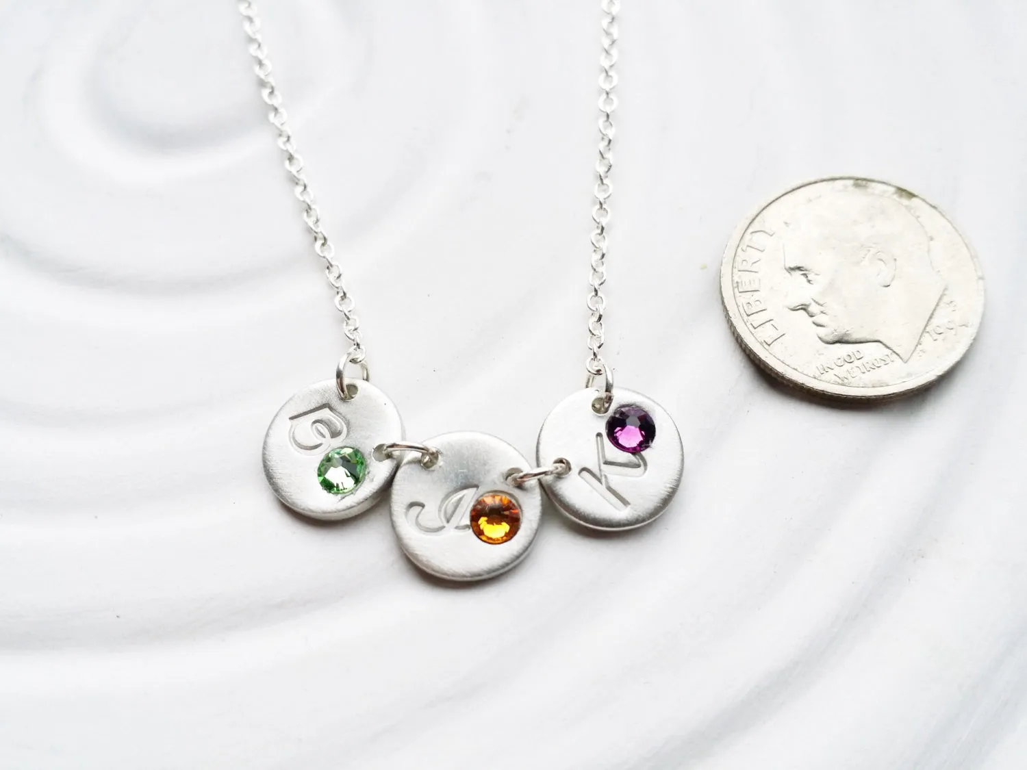 Itty Bitty Birthstone Initial Necklace | Minimalist Design