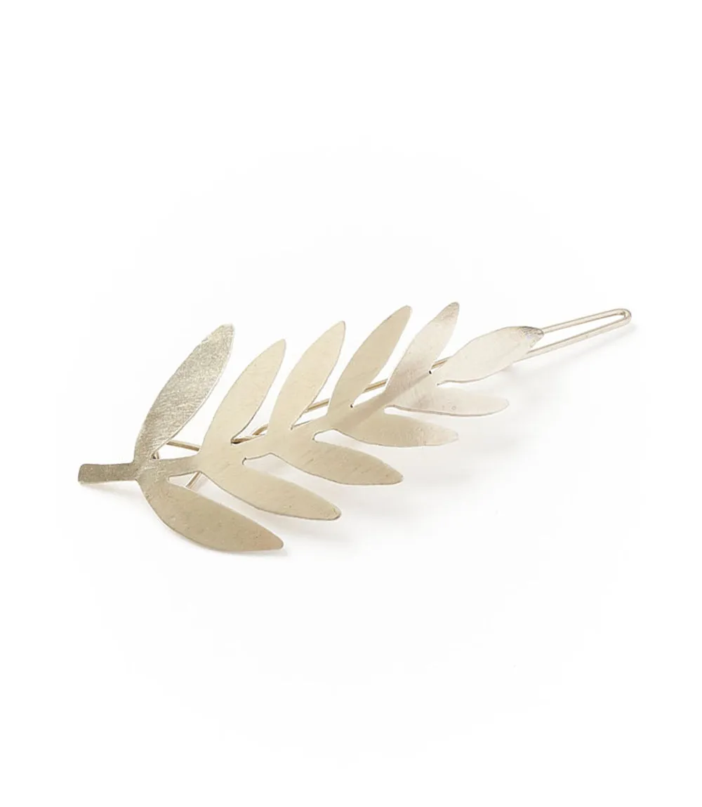 Kavya barrette hair clip - silver fern