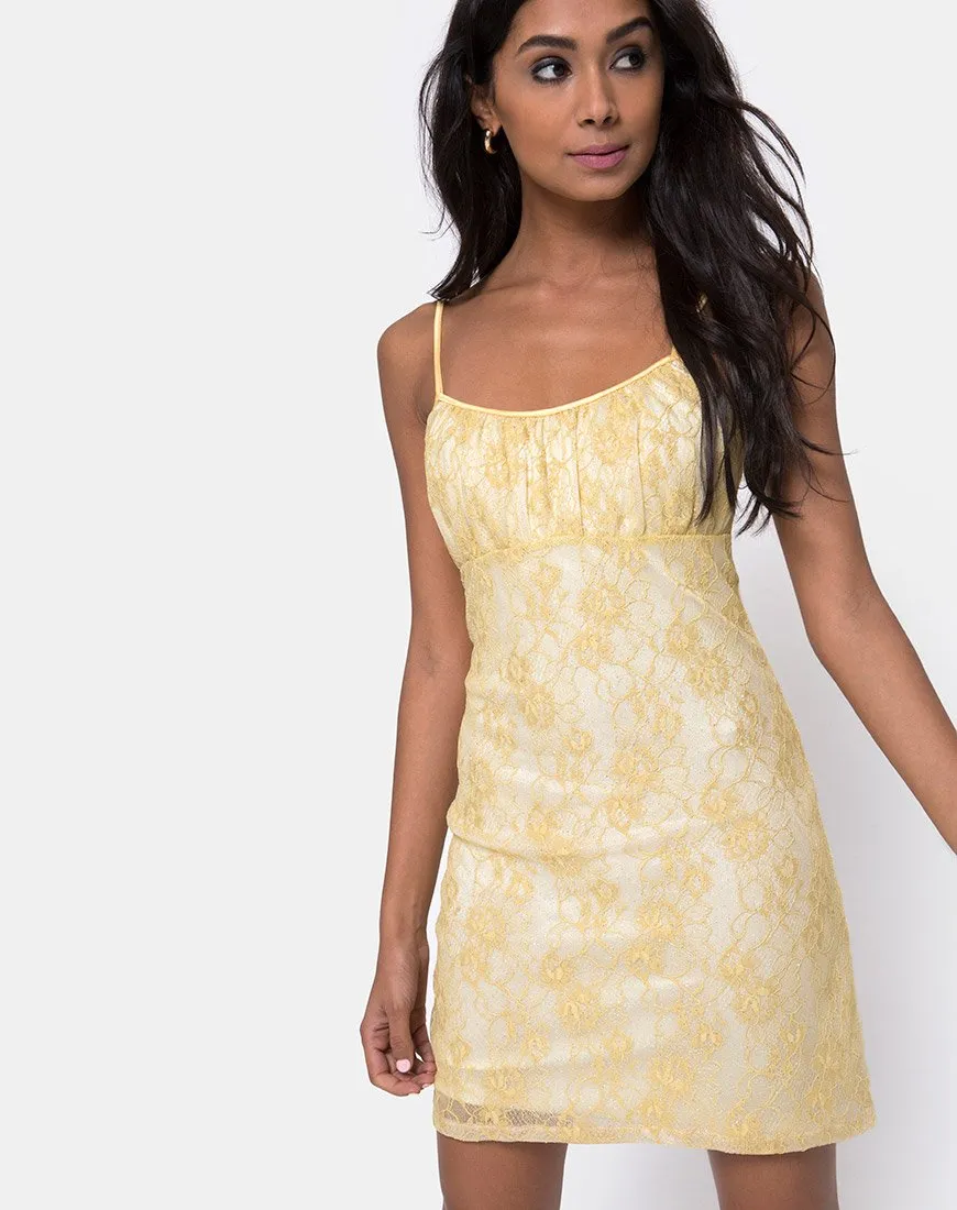 Kula Dress in Pastel Lace Lemon