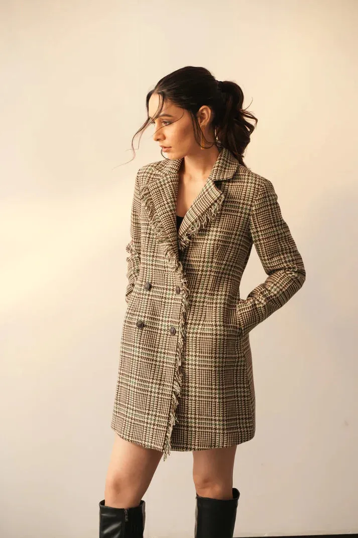 Ladies Classic Work Brown Jacket Dress